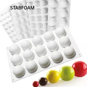 Khuôn làm bánh Silicon STABFOAM, Khuôn sô cô la hình cầu Silicon hình cầu hình cầu bằng Silicon cấp thực phẩm, Mousse kiểu Pháp DIY Món tráng miệng Khuôn Mousse Dụng cụ trang trí máy nướng