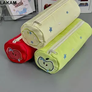 Túi đựng bút LAKAM, Bút chì thêu trái cây mùa hè cảm ứng mềm mại, Túi đựng văn phòng phẩm dung tích lớn đa chức năng Bé trai / Bé gái