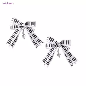 Woke Punk Flat Kẹp Tóc Barrettes Casual Piano Chìa Khóa Âm Nhạc Ghi Chú Nơ Mũ Bunches Kẹp 2000 Kẹp Tóc Ảnh Pro