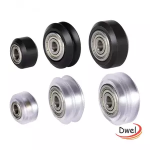 Ròng rọc chịu lực DWEL 1 / 5 chiếc, Bánh xe POM MR105zz 625ZZ 625RS, Màu đen bền bỉ trong suốt Mô hình khe chữ V lớn lớn bằng nhựa Bộ phận máy in bánh răng