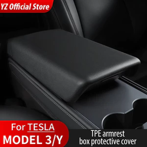 YZ Model Y TPE Cover Xe Điều Khiển Trung Tâm Tay Còn Lại Nắp Tự Động Trung Tâm Tay Hộp Miếng Lót Cho Tesla Model 3 Phụ Kiện Thảm