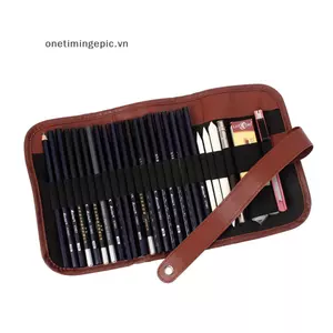 VFZ 24 Cái Bộ Phác Thảo Bút Chì Trường Hợp Than Mở Rộng Bút Chì Bóng Cắt Túi Vẽ OTE