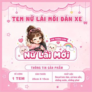 Tem nữ lái mới - tem lái mới - tem dán xe ô tô nhiều mẫu lựa chọn