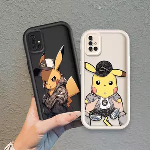 Áp dụng cho Samsung A51 4G A515F Phim hoạt hình Silicone Girls Vỏ điện thoại mềm TPU Pokémon Pikachu Angel Eye Ốp lưng chống sốc