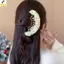 < YEI > Chân tóc mục vụ hoa Vải màu tím và vàng Hoa hoa ngọt ngào Thời trang tóc Stis để tạo kiểu hàng ngày Mới
