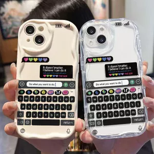 Ốp lưng tương thích cho iPhone 17 Air 16 15 14 13 12 11 Pro X XR XS Max SE 2020 6 7 8 Plus Kem gợn sóng viền cong nút tạo kiểu NYK362