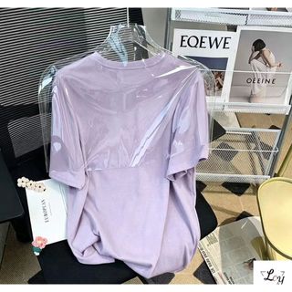 Quần áo mùa hè dành cho nữ ngoại cỡ, áo thun tay ngắn dành cho nữ ngoại cỡ, rộng rãi và tôn dáng, che giấu mỡ thừa, thiết kế oversized thời thượng phong cách Hàn Quốc, in hình hổ a