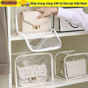 Túi xách WOODNEST, có dây kéo Túi đựng túi xách dung tích cao, Túi bảo vệ túi chống nước chống ẩm trong suốt chất lượng