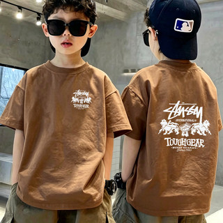 Áo Thun Hè Trẻ Em Đen In  TOUGHGEAR 2 Mặt, Chất Vải Bông Thoáng Mát Thấm Mồ Hôi COD