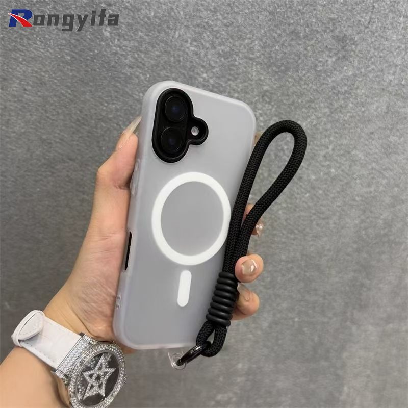 Ốp lưng từ tính 2 trong 1 cho Xiaomi 17T 17 Pro Max 15T 14T 11T Pro Mi 11 Lite Vỏ điện thoại sạc không dây màu kẹo có dây buộc