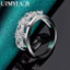 URMYLADY Bạc 925 Hình Bầu Dục Zircon 7-10 # Nhẫn Nữ Tiệc Cưới Thời Trang Quyến Rũ Trang Sức