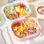 Hộp Đựng Cơm 3 Ngăn HomeMate Kèm Muỗng Nĩa, Hộp Cơm Văn Phòng Nắp Đậy Kín Màu Pastel Dễ Thương