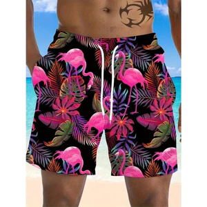 2026 Mới Họa Tiết Flamingo 3D In Hình Nam Thời Trang Nhanh Khô Thể Thao Quần Short Đi Biển Thường Ngày