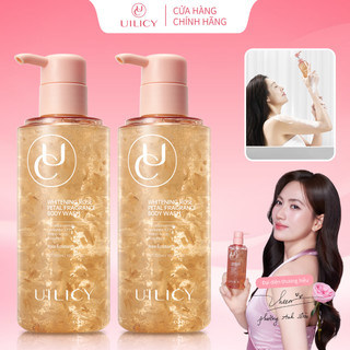 Bộ Sữa Tắm Hoa Hồng UILICY 300ml*2 Cánh Hoa Thật, Tự Nhiên, Sạch Dịu Nhẹ, Sáng Da, Hương Nước Hoa Cao Cấp, Cấp Ẩm Cho Da