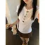 Áo thun ngắn tay phong cách Hàn Quốc phong cách nhẹ nhàng dành cho nữ Siêu Hot Loose Slimer Look Top
