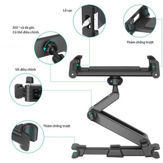 Thích hợp cho iPad / Giá đỡ máy tính bảng ở ghế sau ô tô -- Có thể cố định sang tựa đầu, cũng có thể đặt điện thoại di động, có thể gập lại linh hoạt, đa chức năng.