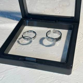 GHX 2 Chiếc Vintage Cặp Đôi Nhẫn Mở Knule Retro Màu Bạc Unisex Hợp Thời Trang Nhẫn Trang Sức Dành Cho Nữ Bộ Nhẫn Thời Trang VN