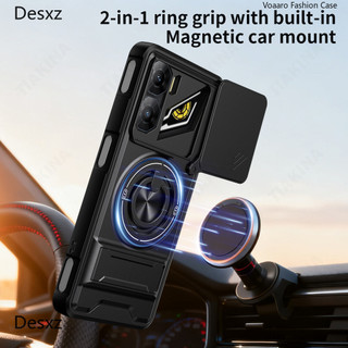 Xoay Mới Trượt Ống Kính Funda Cho ZTE Nubia NEO 3 5G Ốp Lưng Vòng Từ Tính Cho ZTE Nubia NEO 3 Ốp Lưng Có Thể Gập Lại Chân Đế Vỏ Giáp