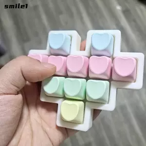 Keycaps Fidget SMILE, Keycaps Trái Tim Yêu Thương Thân Thiện Với Ngón Tay PBT, Sáng Tạo Giảm Căng Thẳng Nhiều Màu Sắc 11 Phím Bàn Phím Cơ Trẻ Em