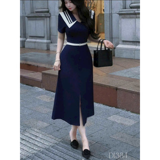 (MAY ĐẸP ) ĐẦM NỮ DÁNG DÀI CỔ BẺ PHỐI VIỀN SỌC MỚI TÔN DÁNG THIẾT KẾ MỚI 2026 K&B FASHION