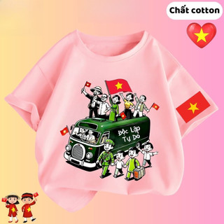 Áo thun Tôi Yêu Việt Nam cho bé trai bé gái áo phông Cờ Đỏ Sao Vàng cho bé chất cotton mát