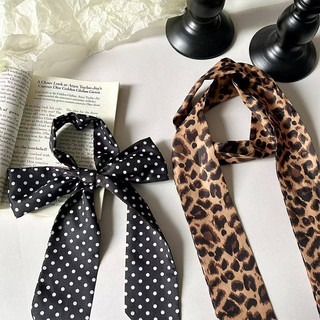 Nova-Khăn phụ kiện hoạ tiết Họa tiết da báo dáng dài dây turban màu quàng cổ hoặc mang đai quần dễ phối đồ cho nữ