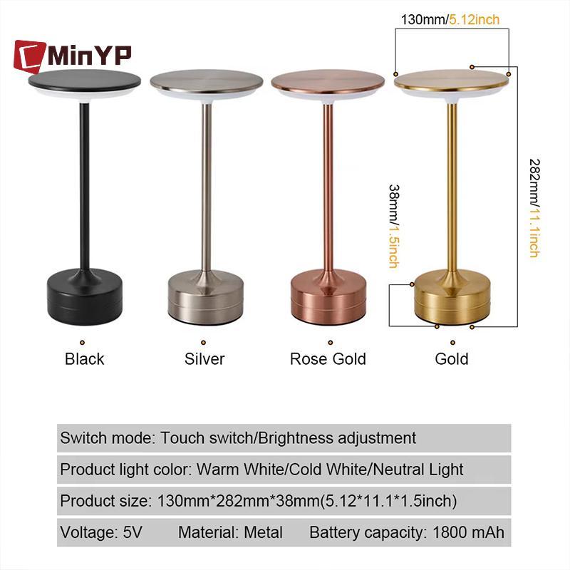 CMinYP LED cảm ứng, sạc USB, đèn bàn/ngủ di động, đọc sách, dùng phòng ngủ, nhà hàng, khách sạn, không dây