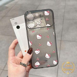 Ốp Lưng Tương Thích Cho iPhone 16 15 17 11 12 13 14 Pro Max 17 Air 14 Plus Hoạt Hình Dễ Thương Toàn Màn Hình Kitty Cat Cherry