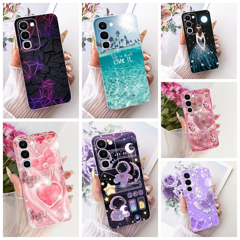Ốp Điện Thoại Trong Suốt Cho Realme C100 4G Cover Hoạt Hình Dễ Thương Thời Trang Bướm Ngộ nghĩnh Thoáng Mát Sơn Funda