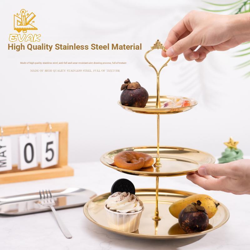 Alittlesetrtu Thanh Lịch 2 / 3 Tầng Vàng & Bạc Đế Bánh Cho Ngày Lễ Món Tráng Miệng Trưng Bày VN