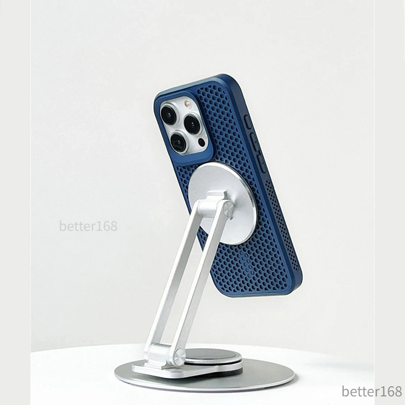 Vỏ từ lưới tản nhiệt cho iPhone 15 Pro Max 14 13 12 11 Pro Max vỏ bảo vệ thoáng khí, tản nhiệt và hỗ trợ sạc không dây