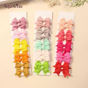 AqToCna 10 Cái / bộ Bé Gái Công Chúa Kẹp Tóc Nơ Dễ Thương Nylon Kẹp Tóc An Toàn Barrettes Trẻ Sơ Sinh Tập Đi Trẻ Em Phụ Kiện Tóc Cho Bé AqToCna