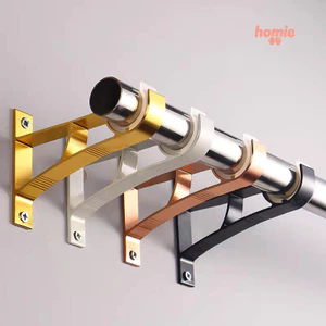 Giá đỡ thanh rèm gắn bên hông, móc cố định bằng hợp kim nhôm, thanh rèm kiểu La Mã.