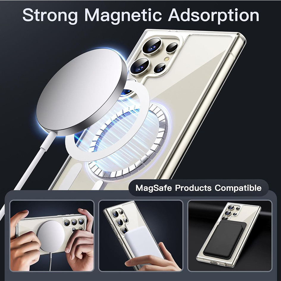 Dành Cho Samsung S26 Ultra S25 Ultra S25 FE S24U “Super Mario ” Vỏ Điện Thoại Nam Châm Trong Suốt Cứng / S24 FE S23U S22 A17 A56 A55 S25 + S24 Plus Vỏ Samsung Chống Sốc