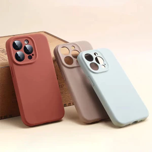 Ốp Điện Thoại Bảo Vệ Ống Kính Silicon Mềm Chất Lượng Cao Cho Iphone 16 15 14 Plus 13 12 17 Pro Max 16Pro 15Pro Chống Sốc Phổ Biến Matte Cover