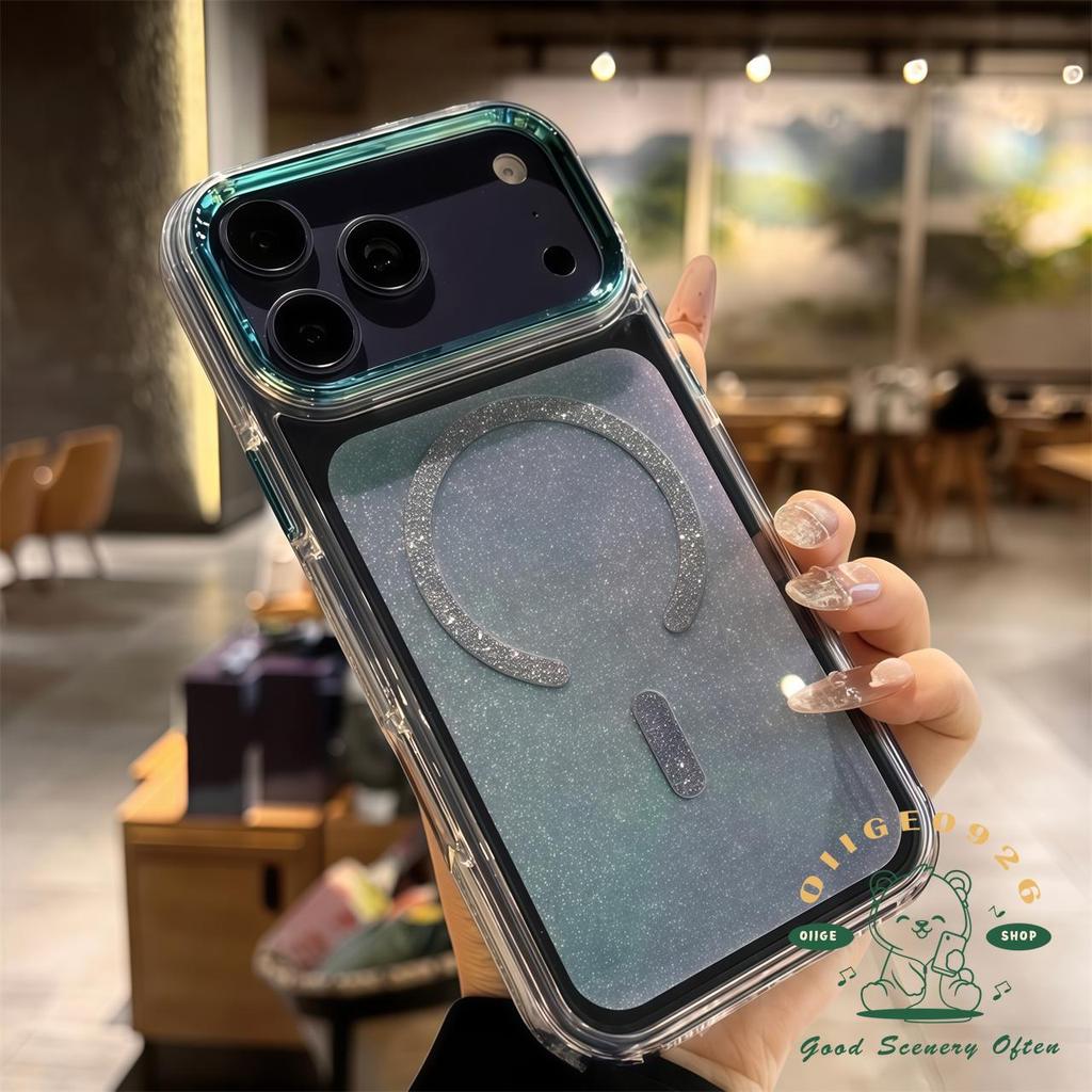 【 Ốp lưng iPhone17 】 Túi khí lấp lánh từ tính Vỏ điện thoại iphone17 Pro Max 16 15 14 13 cho vỏ iPhone Vỏ mềm silicon TPU chống sốc