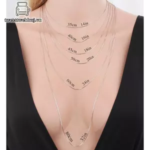 Nhíp Dài 16-28inch (40-80cm) Bạc Chokers Nelaces 1mm Rắn Dây Xích Nelace VN
