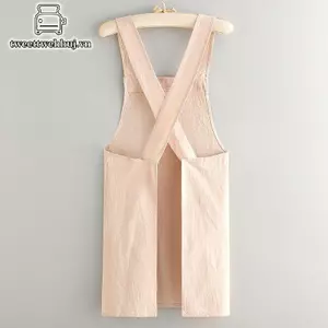 Nhíp Nấu Ăn Cotton Tạp Dề Nhà Bếp Thoáng Khí Chống Mòn Người Lớn Eo Tạp Dề Chống Mọc Mềm Nhà Hàng Quần Áo Làm Việc Nhà VN
