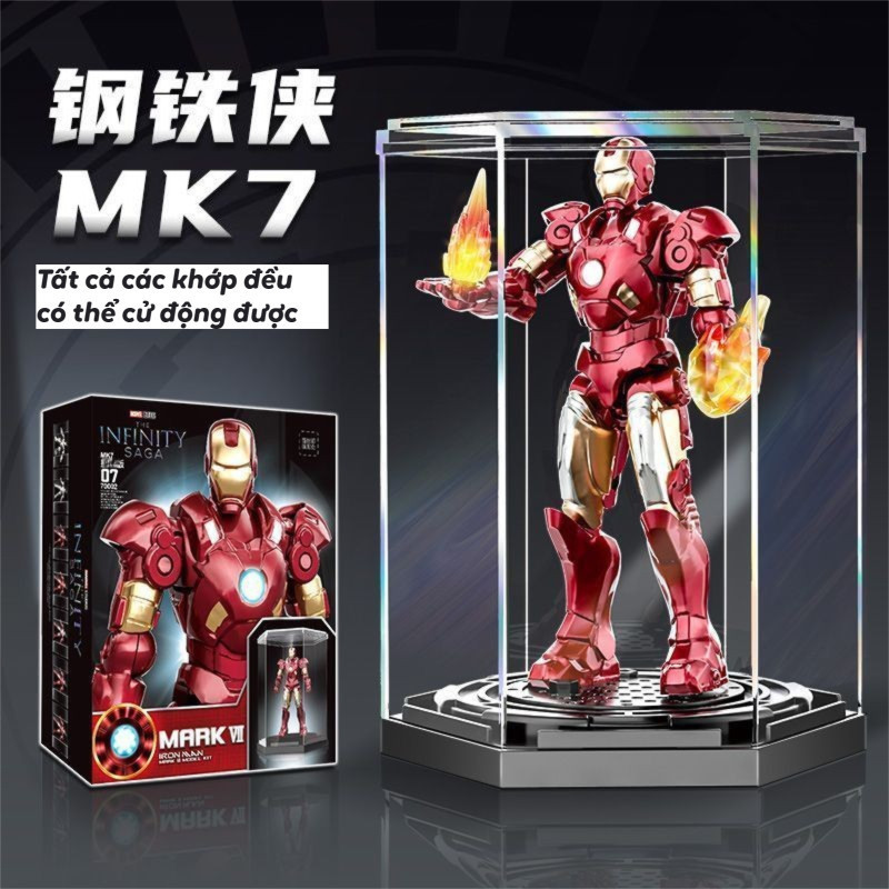 Iron Man Mecha Lắp ráp Đồ chơi trẻ em Đồ trang trí mô hình nhân vật hành động