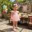 Bé Gái Sinh Nhật Áo Liền Quần Chữ Thêu Họa Tiết Cổ Vuông Bay Tay Áo Tulle Bodysuits Có Băng Đô
