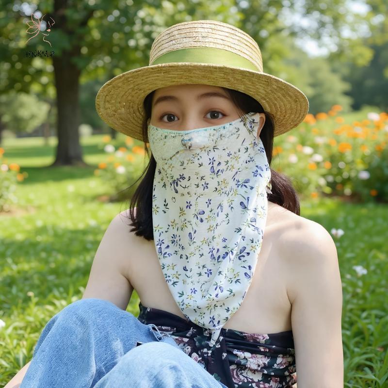 HNKMP Hoa Mặt nạ mùa hè Full Face Tia cực tím Nữ Phần mỏng che mặt Ne Protector