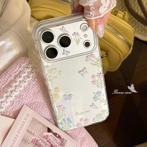 Hoa đa màu phù hợp với iPhone 17 trường hợp điện thoại 16pro trong suốt 13 cô gái 16pro