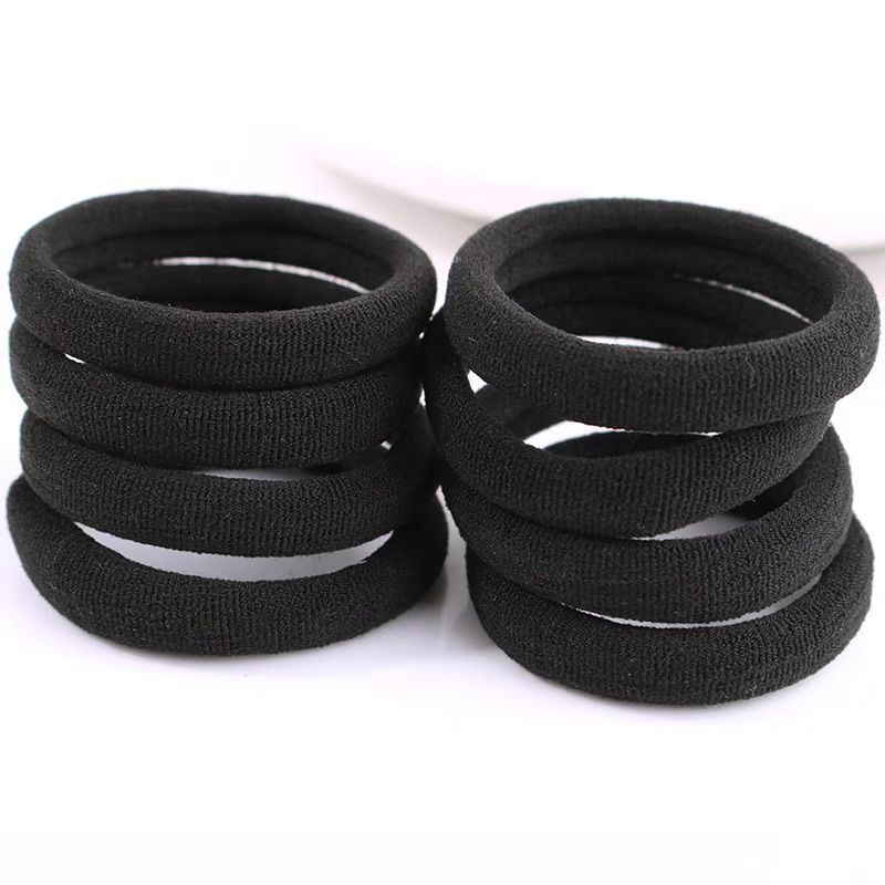 Băng Đô Đen Cao Su Dây Buộc Tóc Cao Cấp Cùng Phong Cách Đàn Hồi Bền Cao Su Dày Dày Tóc Dày Liền Mạch Dây Buộc Tóc