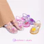 2025 Hoạt Hình Dễ Thương Công Chúa Pha Lê Con Gái Giữa Lớn Trẻ Em Sandal Thạch Flat Baotou Giày La Mã