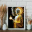 Phật Canvas Poster Phật Giáo Nến Sen Vàng Thái Tranh Phật Giáo Cho Phòng Khách