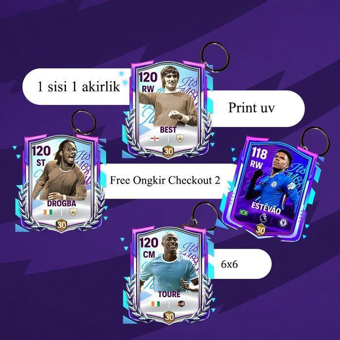 Móc khóa di động FC 1 mặt Acrylic 6cm x 6cm-Ronaldo flashback