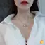 Ngọc Trai Nelace Dành Cho Nữ Đầy Kim Cương Giả Vỏ Mặt Dây Chuyền Titan Nelace Không Mòn Kim Loại Nelace Mới