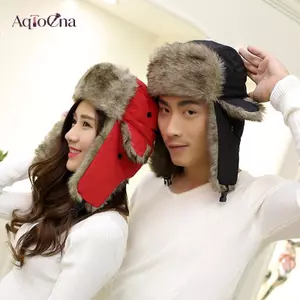 AqToCna Mùa Đông Nga Mũ Trapper er Ấm Trooper Tai Nắp Mũ Mũ Mũ Bonnet Nam Nữ Mùa Đông Mũ Trượt Tuyết Lông Tơ Giả Mũ AqToCna