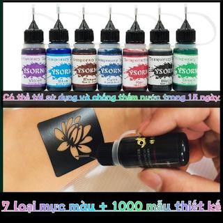 Tattoo Ink + Pattern Template Indian Henna Semi-Permanent Temporary Tattoo No Pain Beauty Makeup