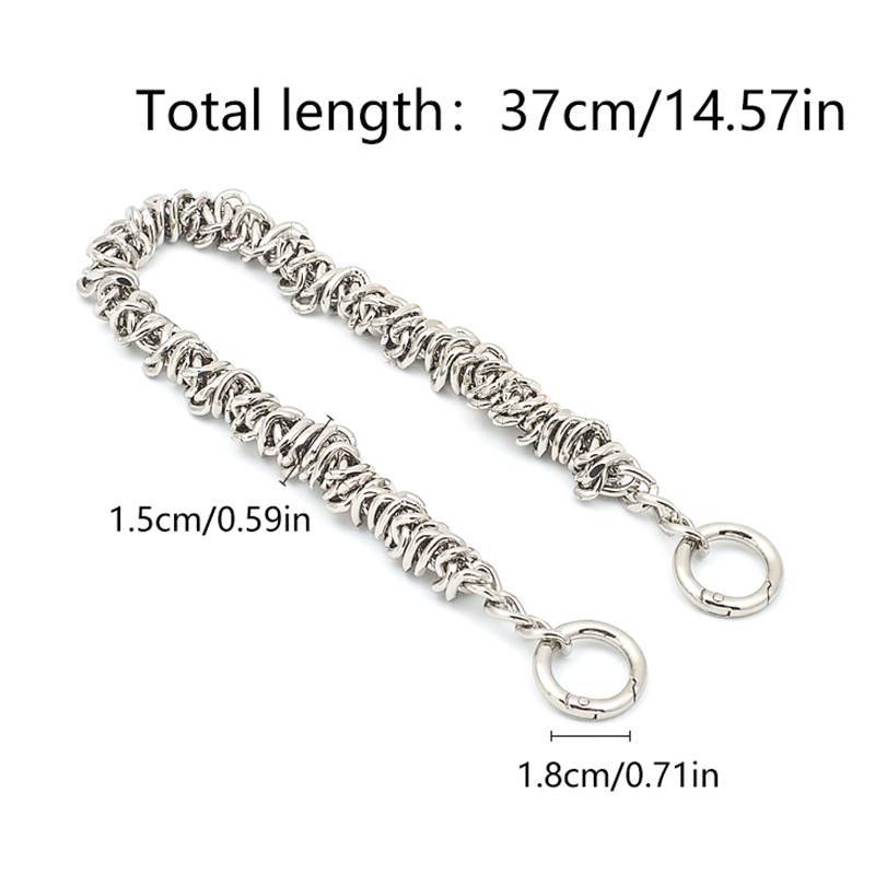 AN.MART Tay cầm túi xách dây xích kim loại 37cm cho túi đeo vai, phụ kiện thay thế nữ